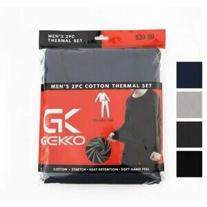 NWT Gekko Men's 2-Piece Thermal Set 100% Cotton Top & Bottom- Sizes M, L, XL